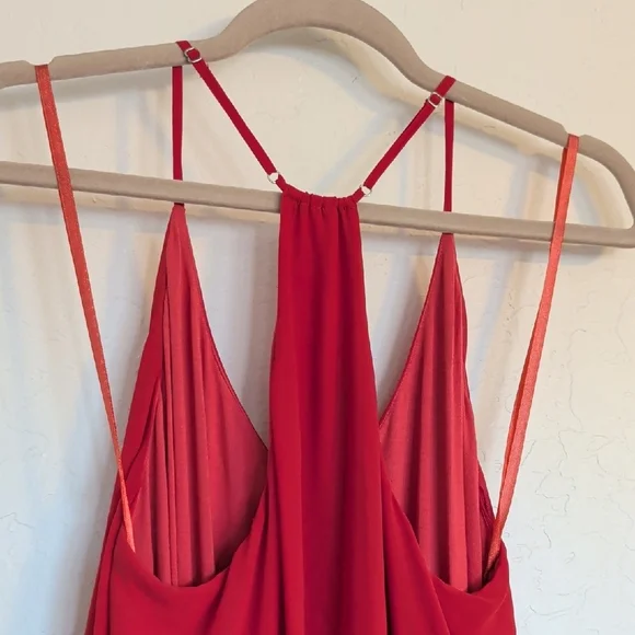 Gianni Bini Red Trapeze Mini Adj Spaghetti Strap tomato girl vacation clean girl - Picture 10 of 10